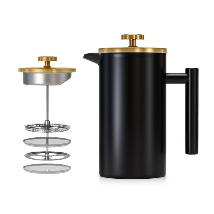 Enfmay French Press Kaffeebereiter 350ml, French Press Klein, Kaffeekanne mit Filter, Doppelwandige