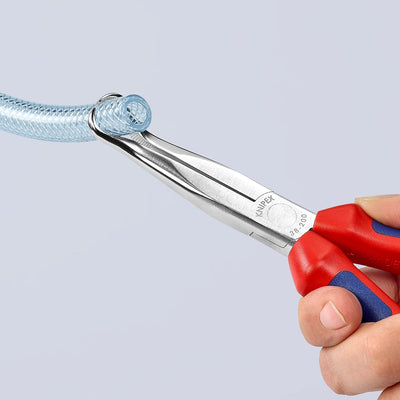 Knipex Mechanikerzange verchromt, mit Mehrkomponenten-Hüllen 200 mm 38 95 200 45° gewinkelte, flach-