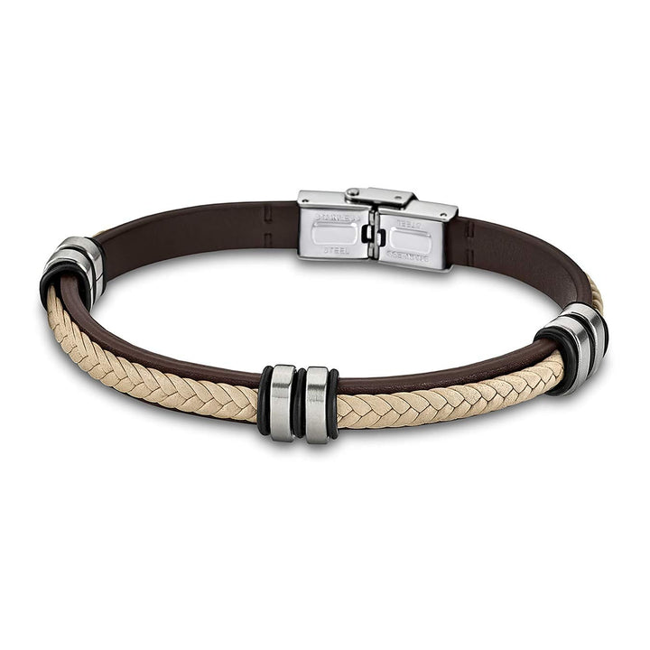 Lotus Style Armband für Damen/Herren aus Leder braun beige Urban-Kollektion JLS1829-2-6