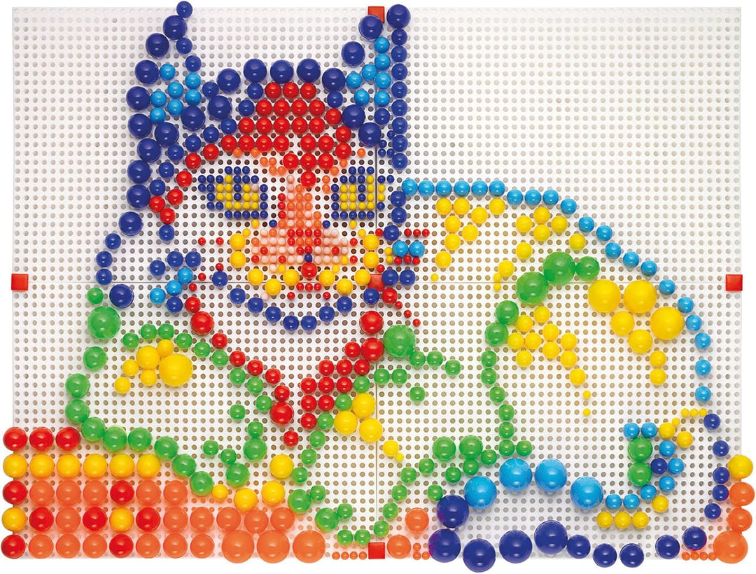 Quercetti Fantacolor Modular 4, Mosaik Spielzeug ab 4 Jahre Kinder, 600 Bunte Stecker in 7 Farben, K
