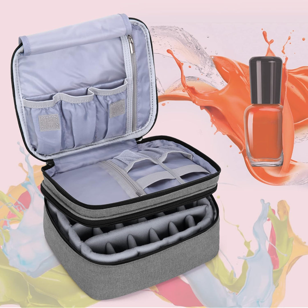 Luxja Aufbewahrungsbox für Nagellack, Organizer, Aufbewahrung für Nagellack, Grau