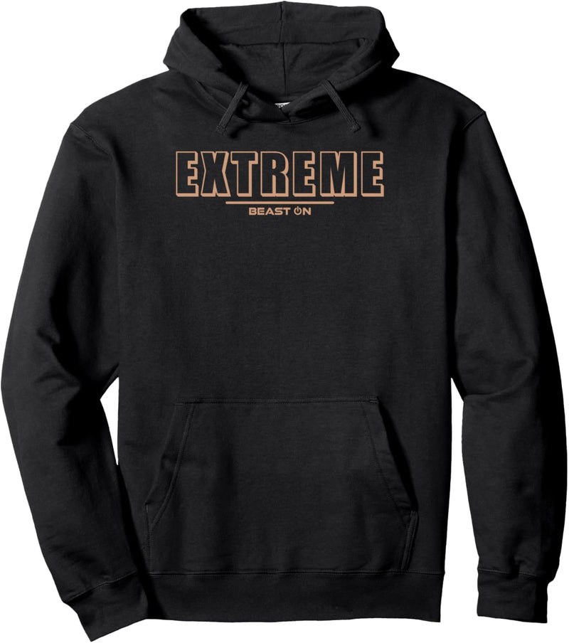 Extreme beige Schrift Bodybuilding Training Fitness Gym Pullover Hoodie