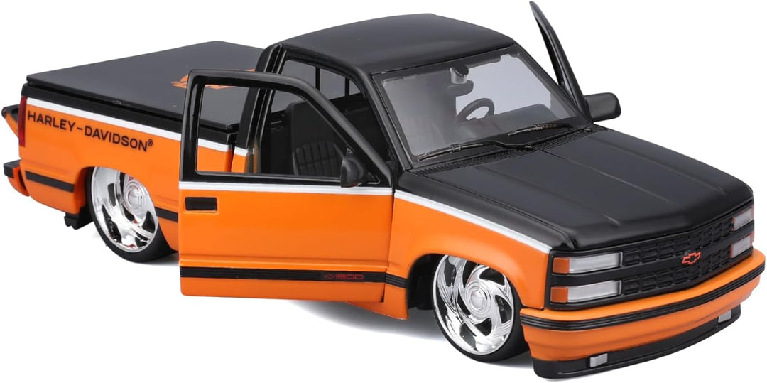 Maisto 1:24 Harley Davidson Custom 1993 Chevy Pick-up, Orange/Schwarz