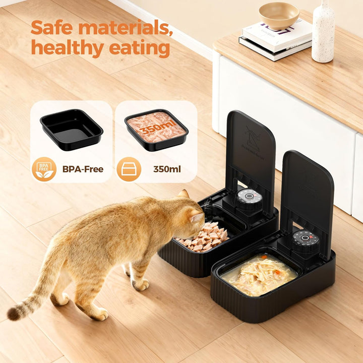 Futterautomat Katze Nassfutter Katzenfutter Automat: Futterspender Katze - 700ML Nassfutterautomat f
