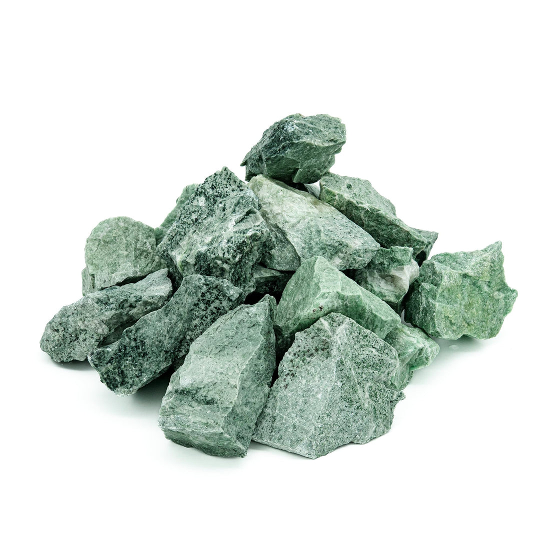 Saunasteine Jadeit 15 kg – Gebrochen, 5–10 cm | Höchste Haltbarkeit, Langanhaltende Wärme | Für Elek