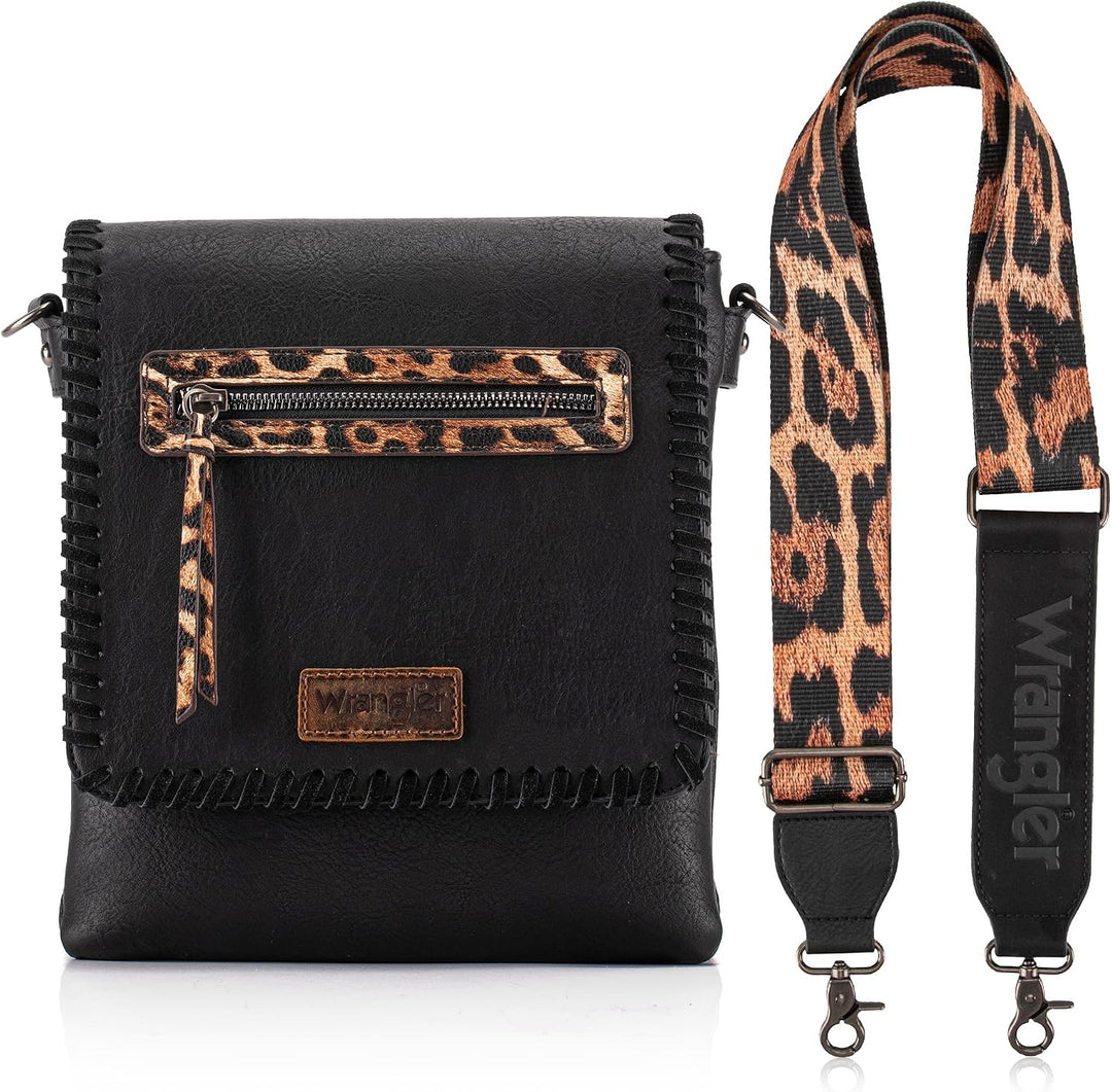 Wrangler Crossbody Taschen für Frauen Western Woven Satchel Geldbörse mit Gitarrengurt Musterreiches