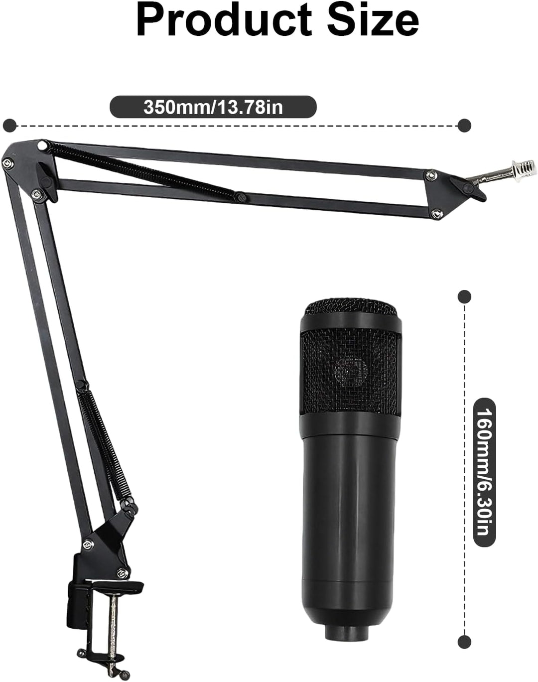 Podcast Mikrofon Bündeln, DJ Controller und BM800 Mikrofon, Gaming Mikrofon mit Arm, Audio Mixer Set