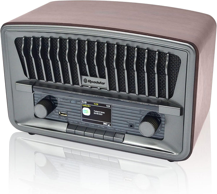 Roadstar HRA-270 D+BT Retro-Radio (Nostalgieradio mit DAB+/FM, Bluetooth, USB/MP3-Player, Aux-In und