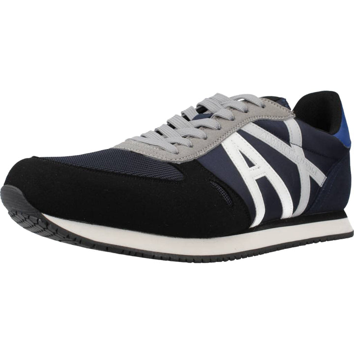 Armani Exchange Herren Retro Trainer Sneaker 40 EU Schwarz Marineblau G, 40 EU Schwarz Marineblau G
