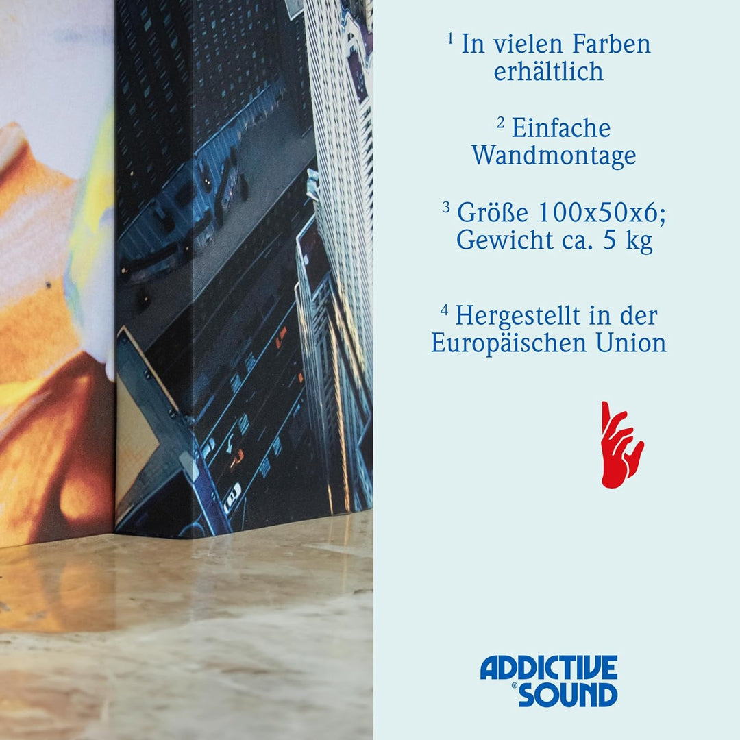 Addictive Sound Schalldämmung Wand 100x50x6 cm mit Grafiken - Akustikpaneele Wand - Schallabsorber B