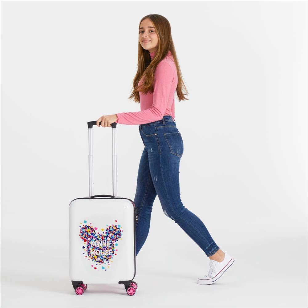 Disney Minnie Magic Kabinenkoffer Weiss 37x55x20 cms Hartschalen ABS Kombinationsschloss 33L 2,8Kgs