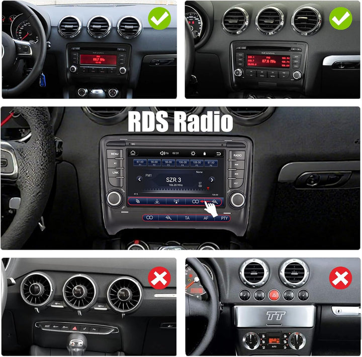 Linux Autoradio für Audi TT MK2 8J 2008-2014 Blitzstart/Bluetooth/Wireless CarPlay/Android Auto/FM/A