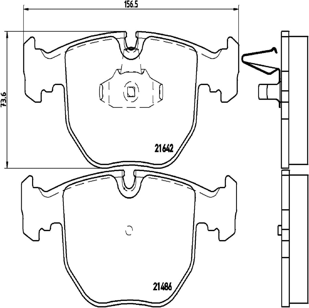 Brembo P 06 021 Bremsbelagsatz, Scheibenbremse - (4-teilig)