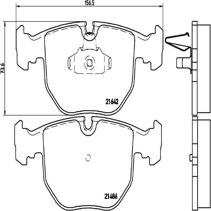 Brembo P 06 021 Bremsbelagsatz, Scheibenbremse - (4-teilig)