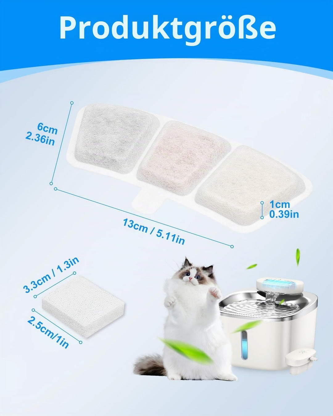 Haliya 24 Pack Filters für Oneisall Trinkbrunnen für Katze, PW04 3.5L Katzenbrunnen Kabellos, Mehrsc