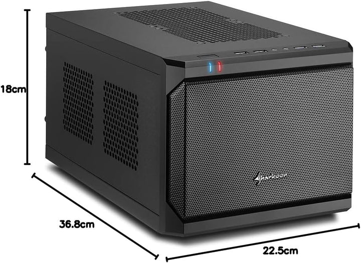 Sharkoon QB One PC-Gehäuse (Mini-ITX, 2X 2,5/3,5 interne, 2X USB 3.0/2.0),Schwarz
