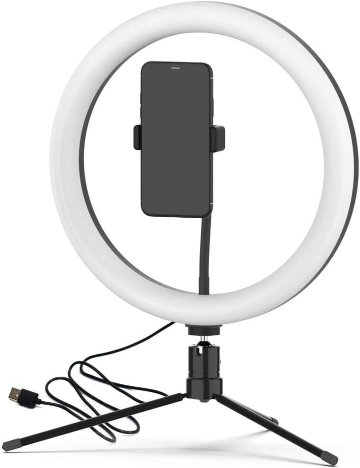 Selfie Ringlicht mit Stativ 30,5 cm – LED Ring Light mit 3 Farbtemperaturen (3000K/4000K/6500K), USB