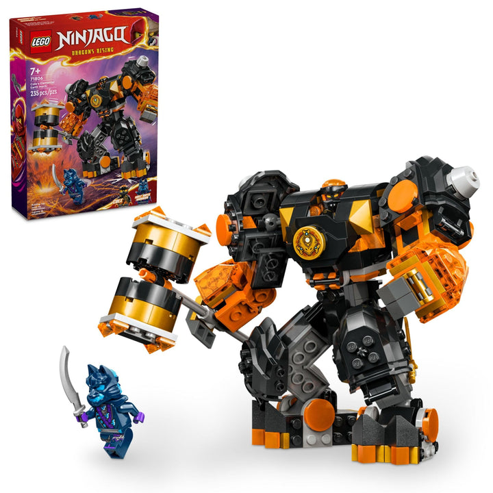 Lego NINJAGO Cole's Elemental Earth Mech Mini Ninja Spielzeug, anpassbare Actionfigur Abenteuerspiel