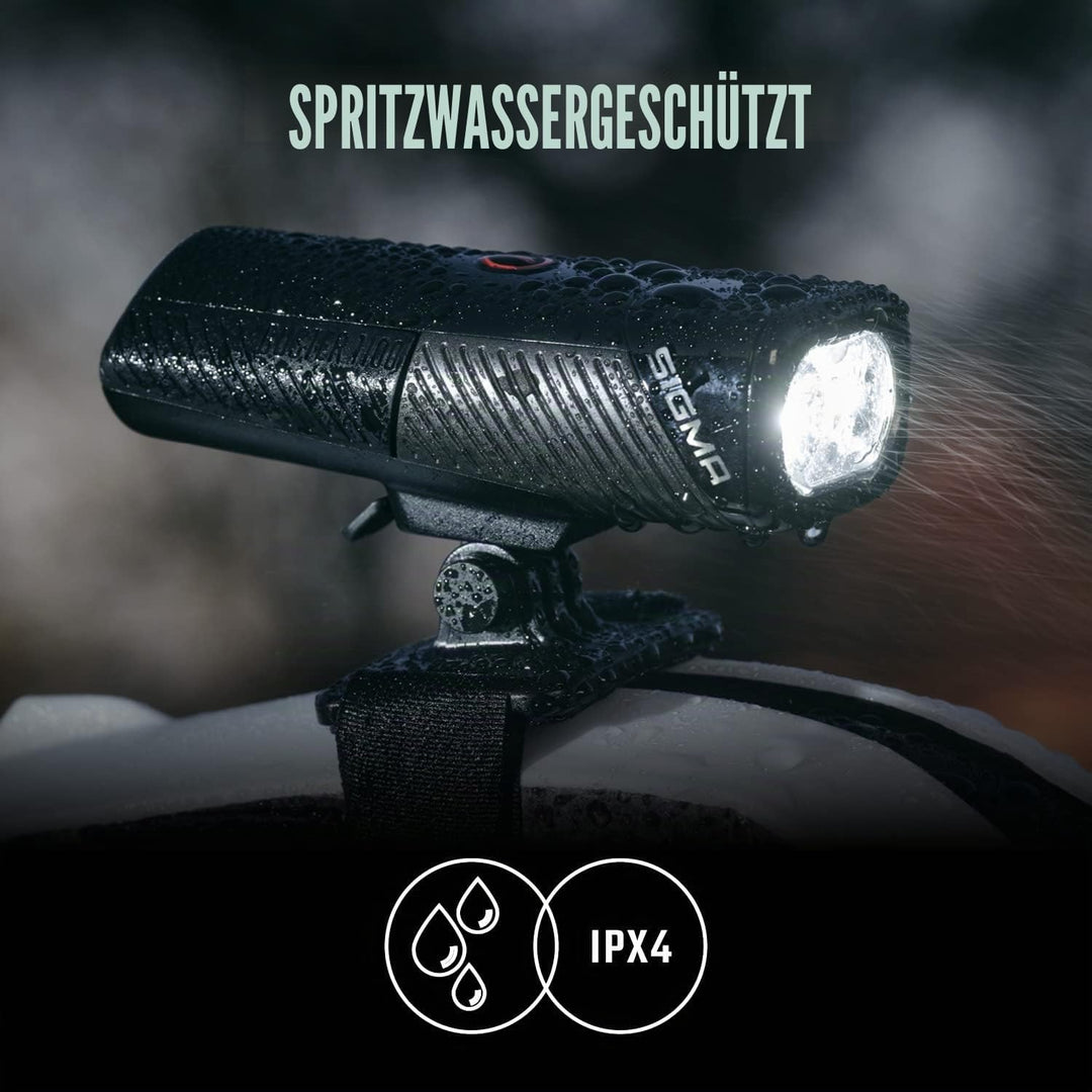 Sigma Sport – Buster 1100 | Fahrradbeleuchtung vorne mit 1100 Lumen | Wiederaufladbare Helmleuchte m
