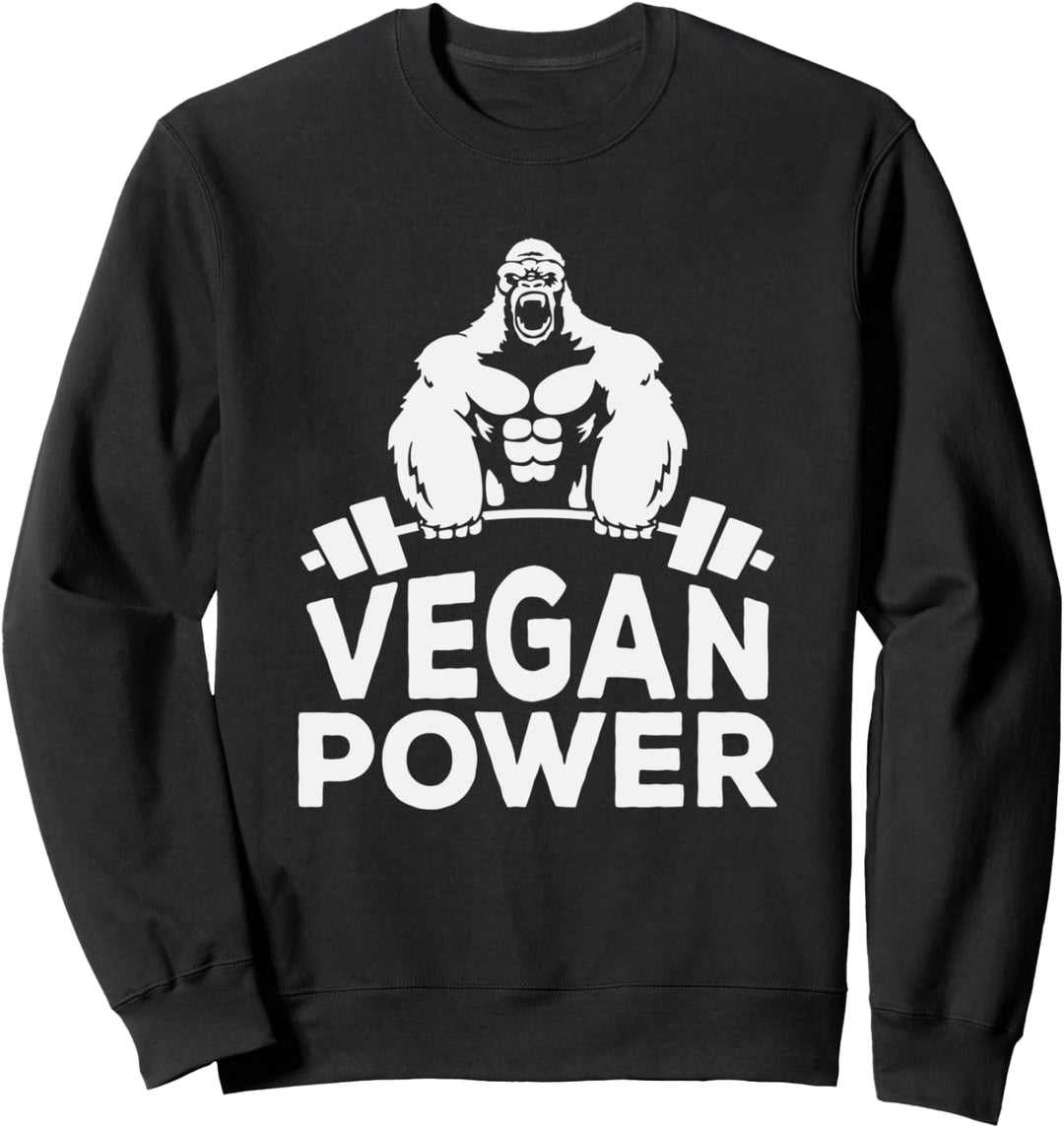 Fun Gym Gorilla Vegan Power Workout Fitness Vegan Lifestyle Sweatshirt