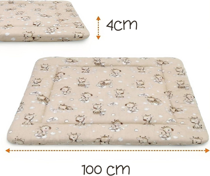 Krabbeldecke für baby Spieldecke 100x100 cm gepolstert - krabbelteppich gross dicke faltbare Laufgit