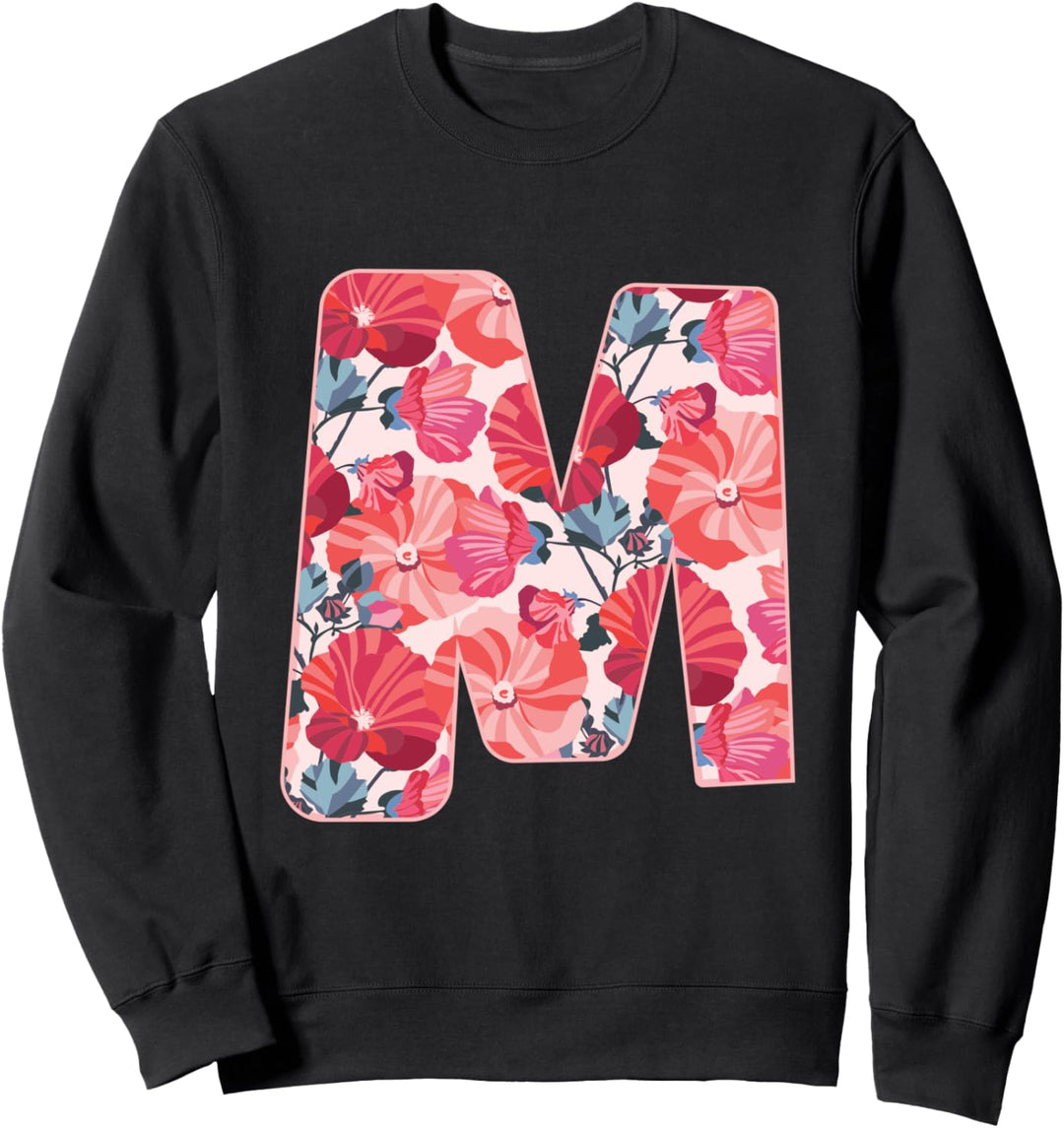 Buchstabe M Alphabet Vorname Konsonant Blume Garten Geschenk Sweatshirt