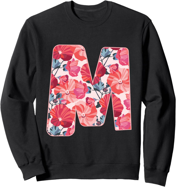 Buchstabe M Alphabet Vorname Konsonant Blume Garten Geschenk Sweatshirt