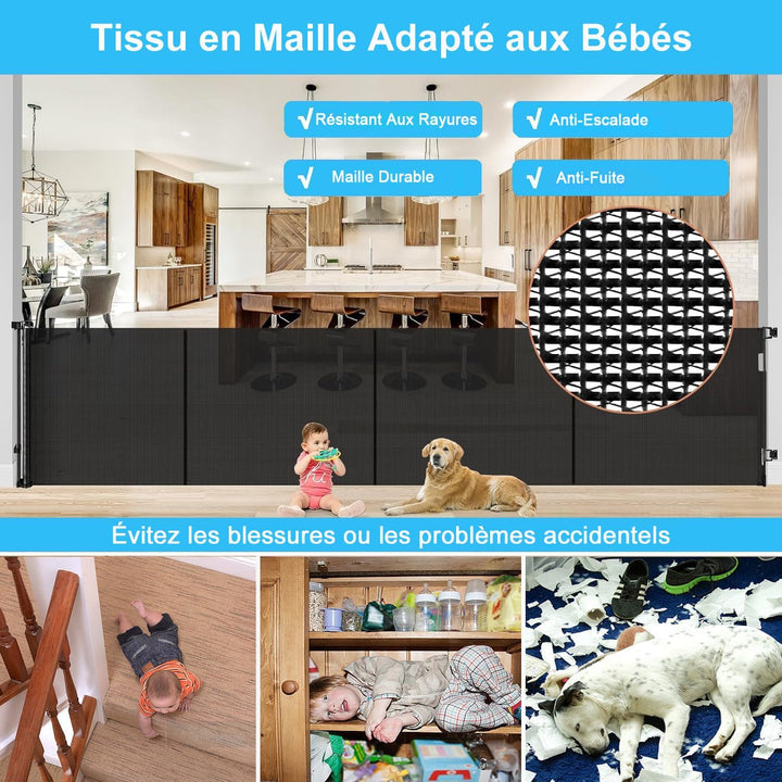 Treppenschutzgitter Ausziehbares Extrabreit Türschutzgitter für Babys, Babygitter & Hundegitter,Ausz