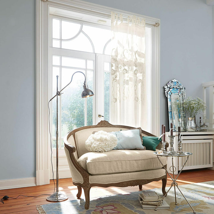 Loberon® Gardine Judie, Leinen, mit zarter Stickerei, romantischer Look, Befestigung durch dekorativ