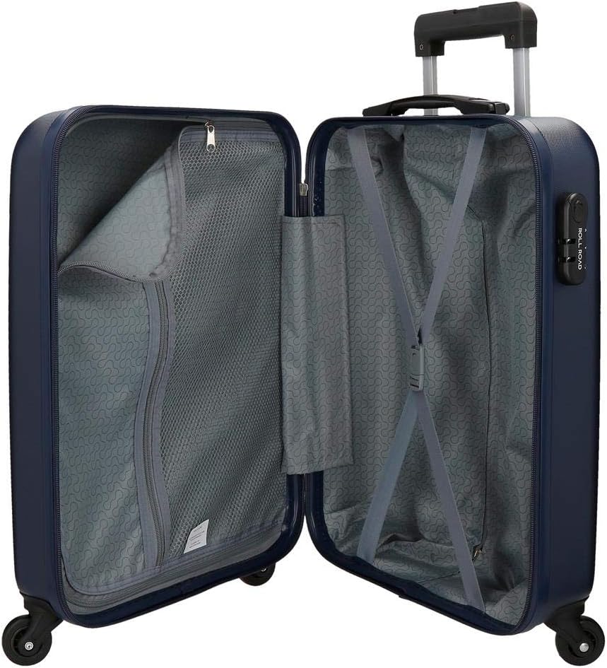 Roll Road Flex Kabinenkoffer Blau 38x54x20 cms Hartschalen ABS Kombinationsschloss 35L 2,5Kgs 4 Räde