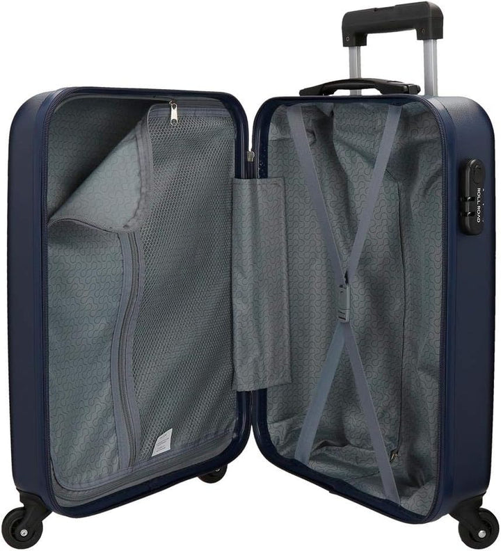Roll Road Flex Kabinenkoffer Blau 38x54x20 cms Hartschalen ABS Kombinationsschloss 35L 2,5Kgs 4 Räde