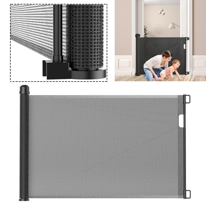 YUENFONG Treppenschutzgitter Türschutzgitter, 87 x 150 cm Treppenschutzrollo Türgitter Absperrgitter