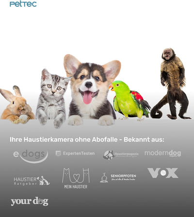 PetTec Outdoor Hundekamera Wireless - Wetterfeste WLAN-Kamera für Hunde mit 3MP, scharfem digitalem