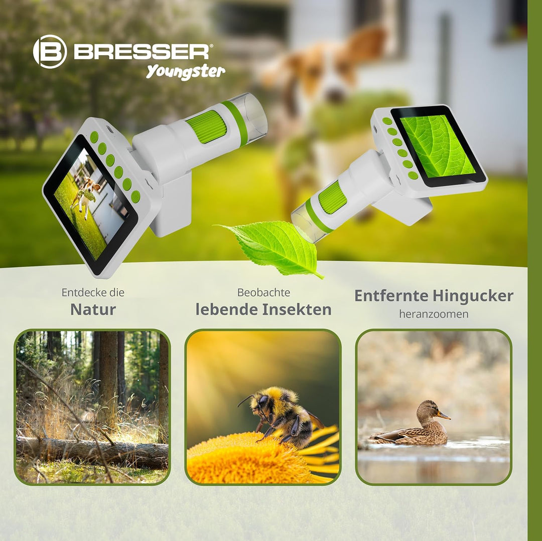Bresser Youngster LCD-Mikroskop digitales Kinder-Mikroskop 3,5" Display 11,4x-129,8X Vergrösserung 4