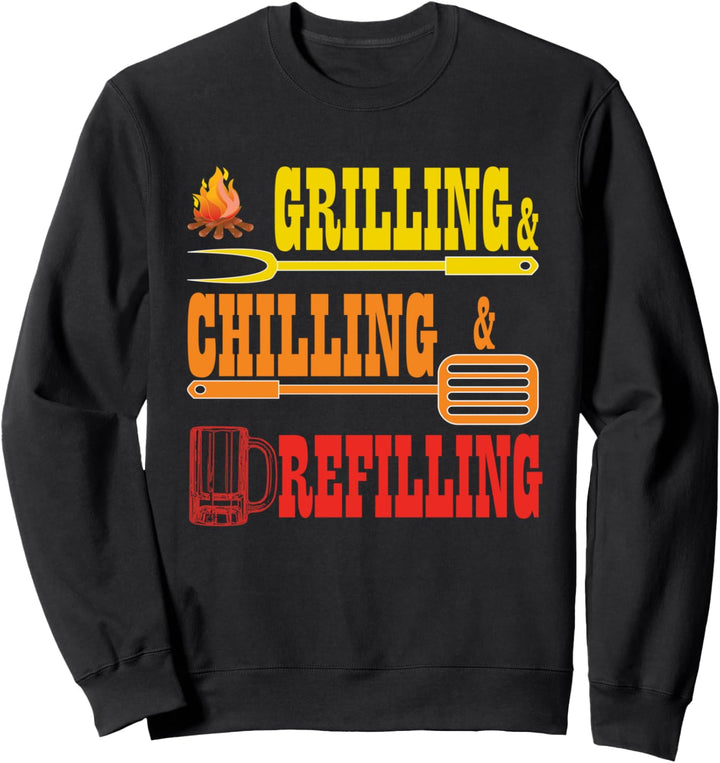 Lustiges BBQ-Grafikdesign Kühlen und Grillen Sweatshirt