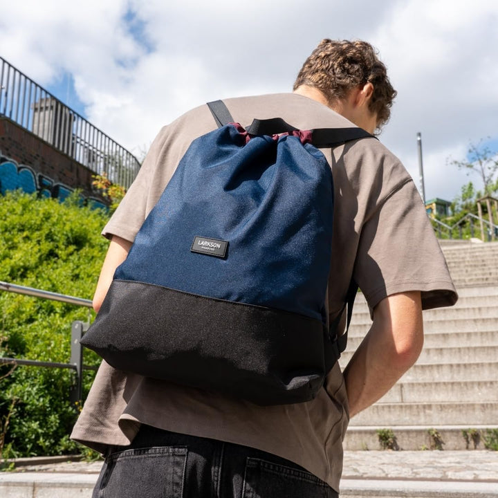 LARKSON Turnbeutel Damen &amp; Herren Blau Rot - No 7 - Rucksack Damen für Sport und Festival - Beutel R