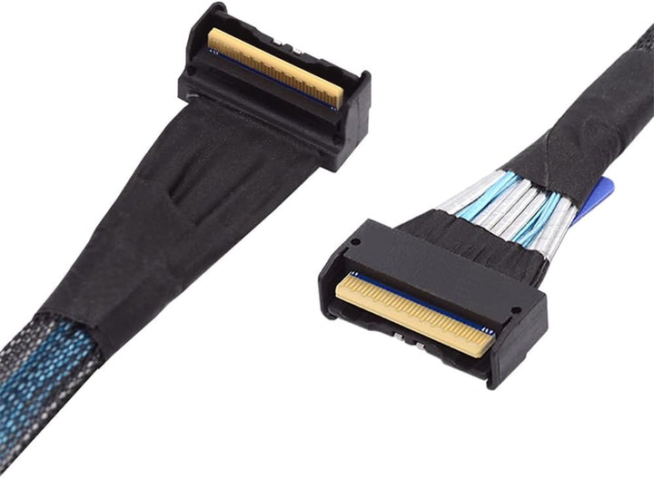 NFHK PCI-E 5.0 Mini Cool Edge IO MCIO abgewinkeltes PCI-E Slimline SAS 8i 74Pin Stecker auf MCIO 74P