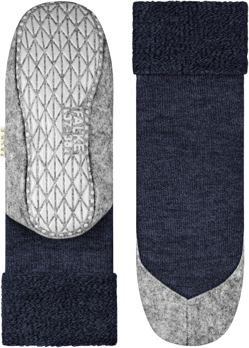 FALKE Damen Cosyshoe W Hp Wolle Rutschhemmende Noppen Stoppersocken, Blau Marine Melange 6794