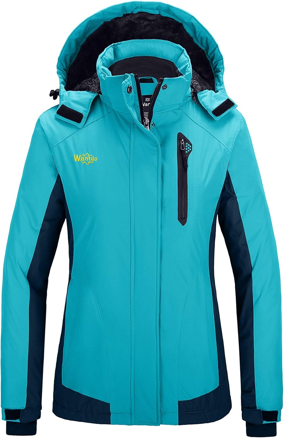 Wantdo Damen Winter Skijacke Warm Fleece Mantel Berg Snowboardjacke Outdoor Kapuzen Windbreaker Jack