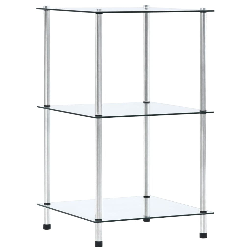 ZQQLVOO Regal mit 3 Ablagen Transparent, Bücherregal, Organizer Bücherschrank, Bookshelf, Würfelrega