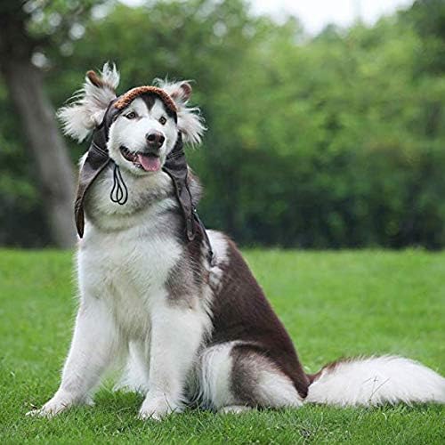 Leconpet Hund Fliegermütze, Hund Winter Pilotenmütze mit Ohrenklappen für kaltes Wetter (XXL, Schwar