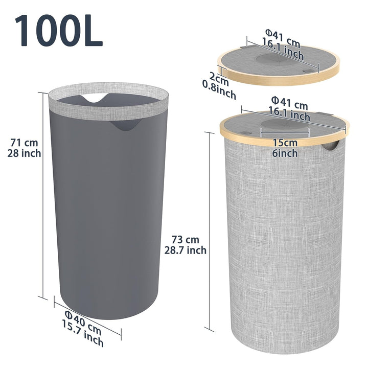 UISEBRT Pfandflaschen-Sammelbox mit Deckel und Tragetasche | Recycling Behälter aus Oxford-Stoff und