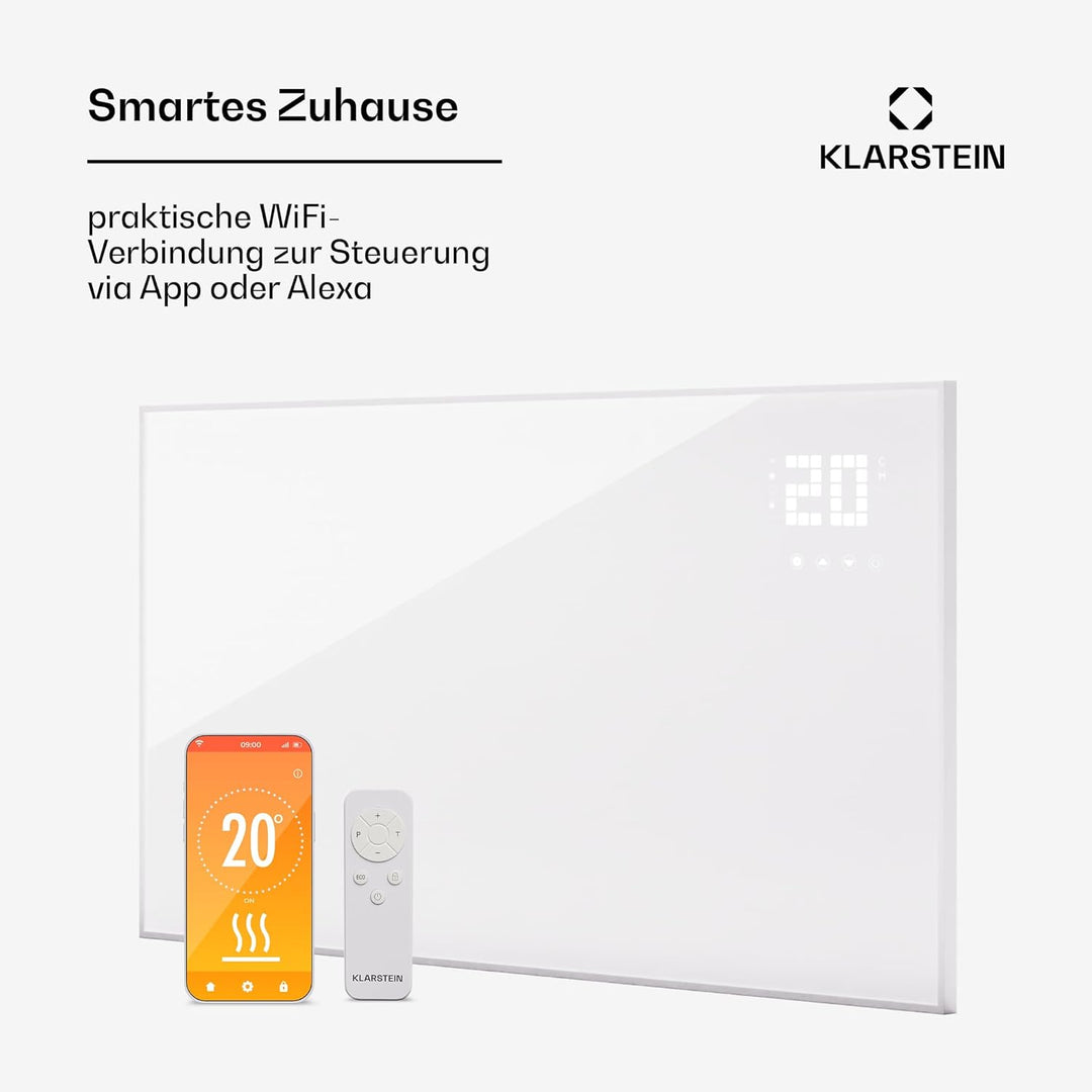 Klarstein Infrarotheizung mit Thermostat, 770W Elektroheizung, Smart Home Bild-Infrarotheizung zur W