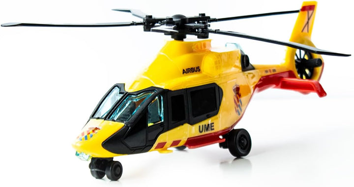 Dickie Toys - UME Rettungshubschrauber 36cm, Spielzeug Hubschrauber, Propeller an Seil, Licht und To