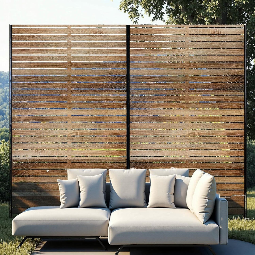 Paravent Outdoor, 120x180cm Freistehender Sichtschutz aus Stahl, Windschutz für Terrasse und Garten,
