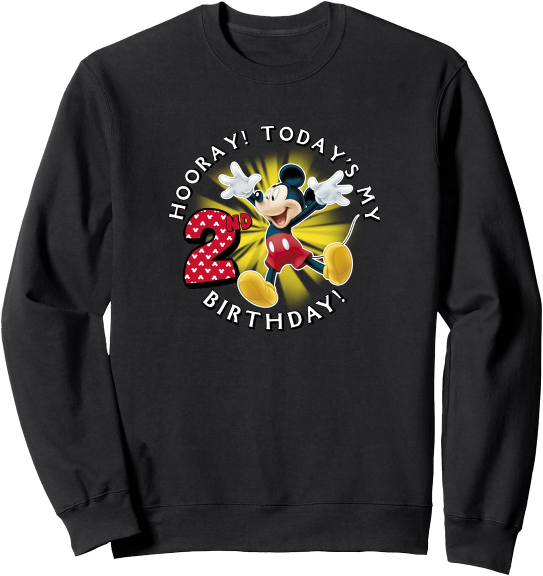 Disney Mickey Mouse Birthday Hooray It's My 2nd Birthday Sweatshirt