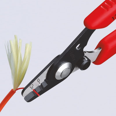 Knipex Abisolierzange für Glasfaserkabel brüniert, mit Kunststoff-Griffhüllen 130 mm 12 82 130 SB