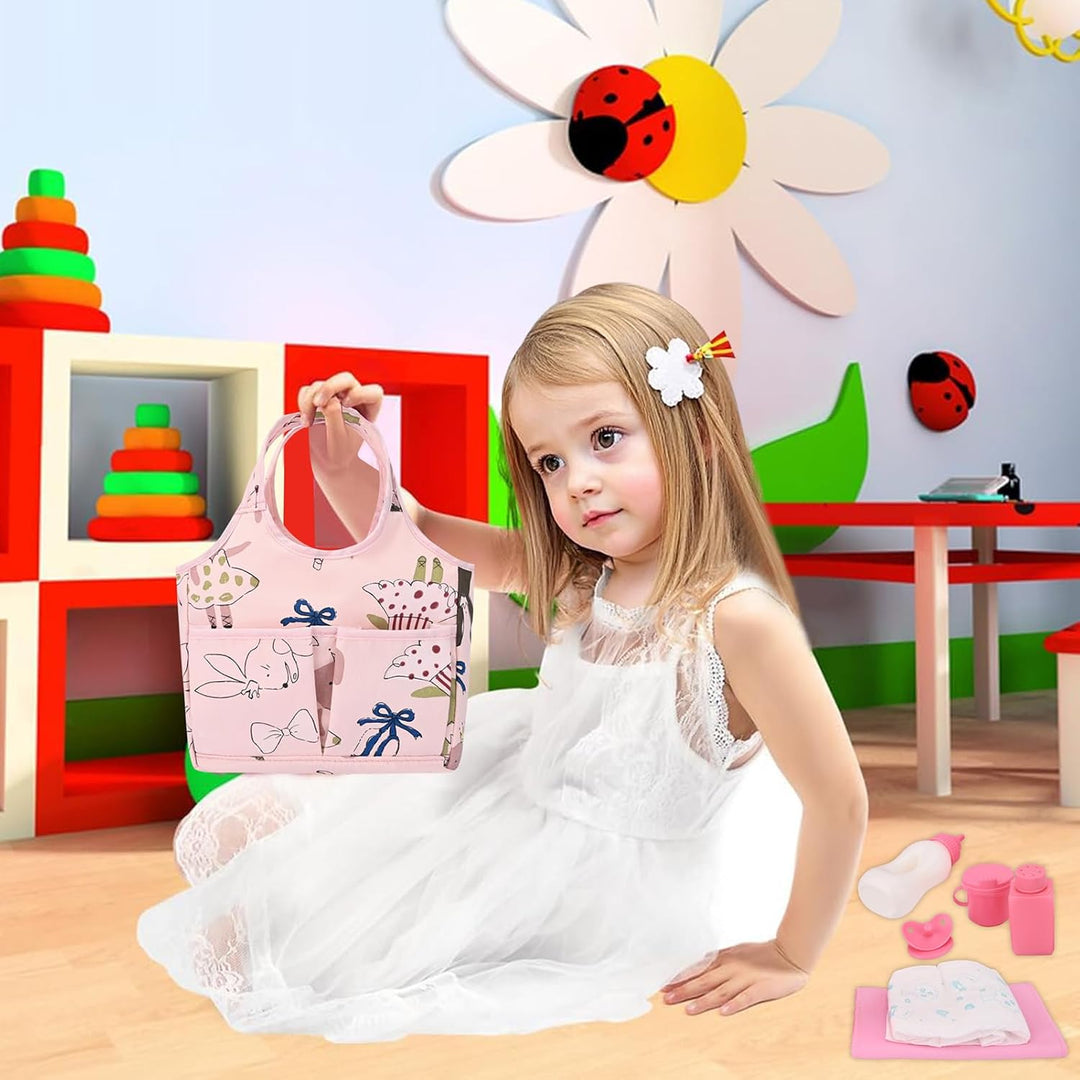 Bebamour Einhorn Puppe Wickeltasche mit Puppe Wickelmatte tragen Puppe Zubehör Mode Kinder Mädchen B