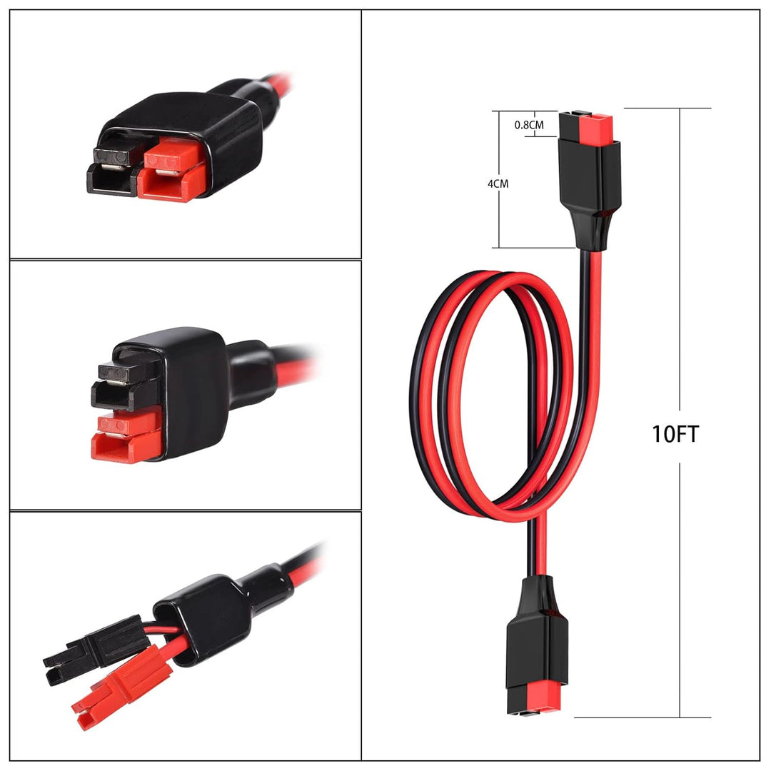 ELFCULB Anderson Verlängerungskabel, 12 AWG, 3 m, 2, 6, 10, 20, 35, 50 m, Solar-Verlängerungskabel,