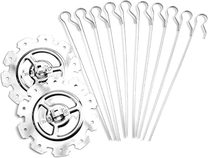 Spiessgestell-Set Edelstahlspiesse Nadelkäfig Kebab Maker Grill Rotierende Fleischgabeln Grillkäfig